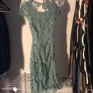 Xenia Green Lace Dress